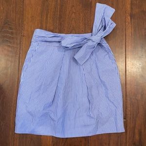 NWOT J CREW pin stripe tie bow skirt
